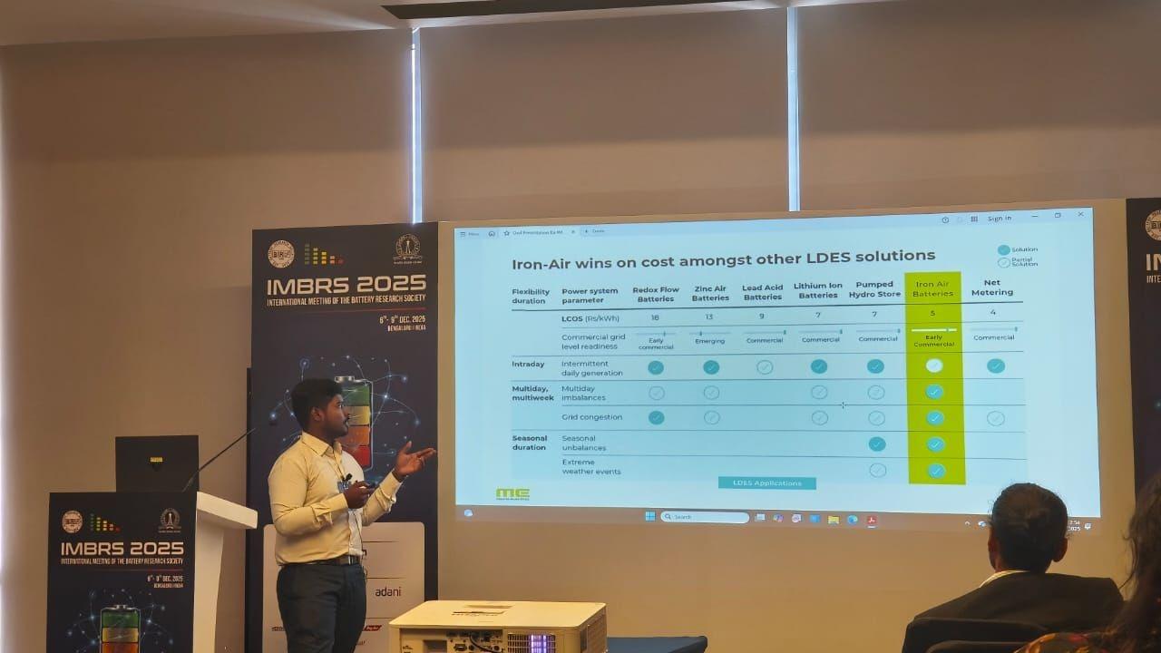 MEINE Electric presented an invited talk on iron-air batteries at International Meeting of Battery Research Society 2025.
