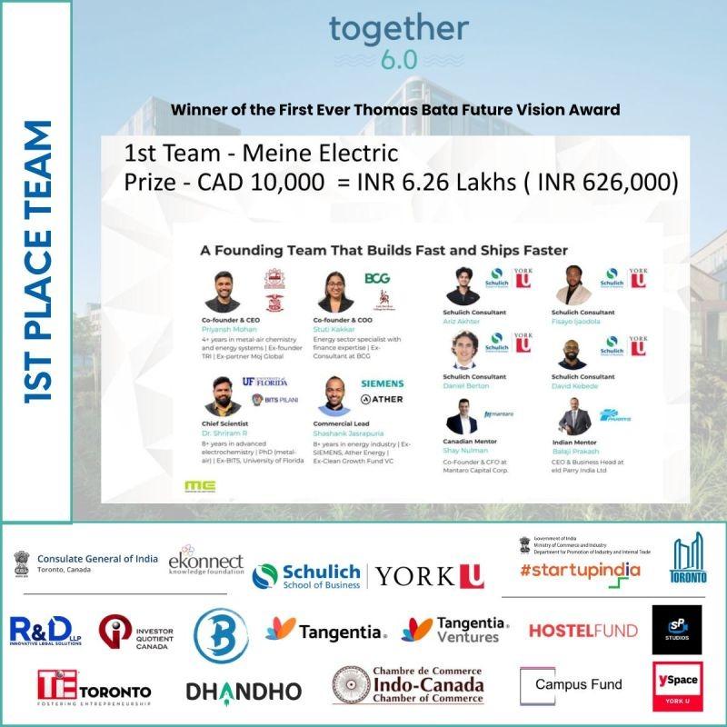 Winners of the First Ever Thomas Bata Future Vision Award by Schulich School of Business